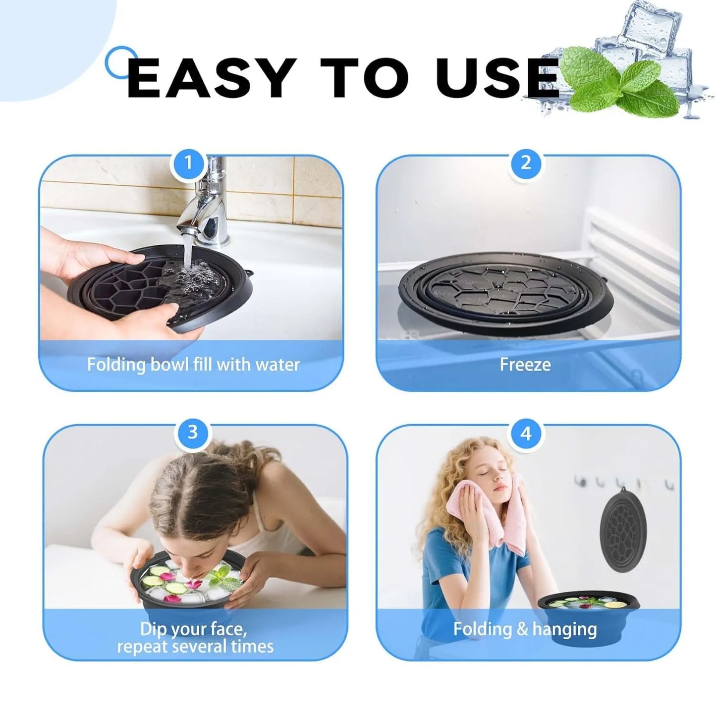 Foldable Silicone Ice Facial Bowl